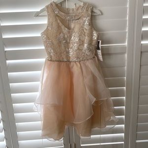 Big Girls Blush Formal Dress Tulle Flower Girl Sz 14, New
